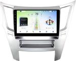 Магнитола для Subaru Legacy 5, Outback 4 2009-2014 (левый руль, рамка серебро) - Teyes CC4L монитор 9" IPS, Android 14, Быстрая, Snapdragon 662, CarPlay, 4G SIM-слот