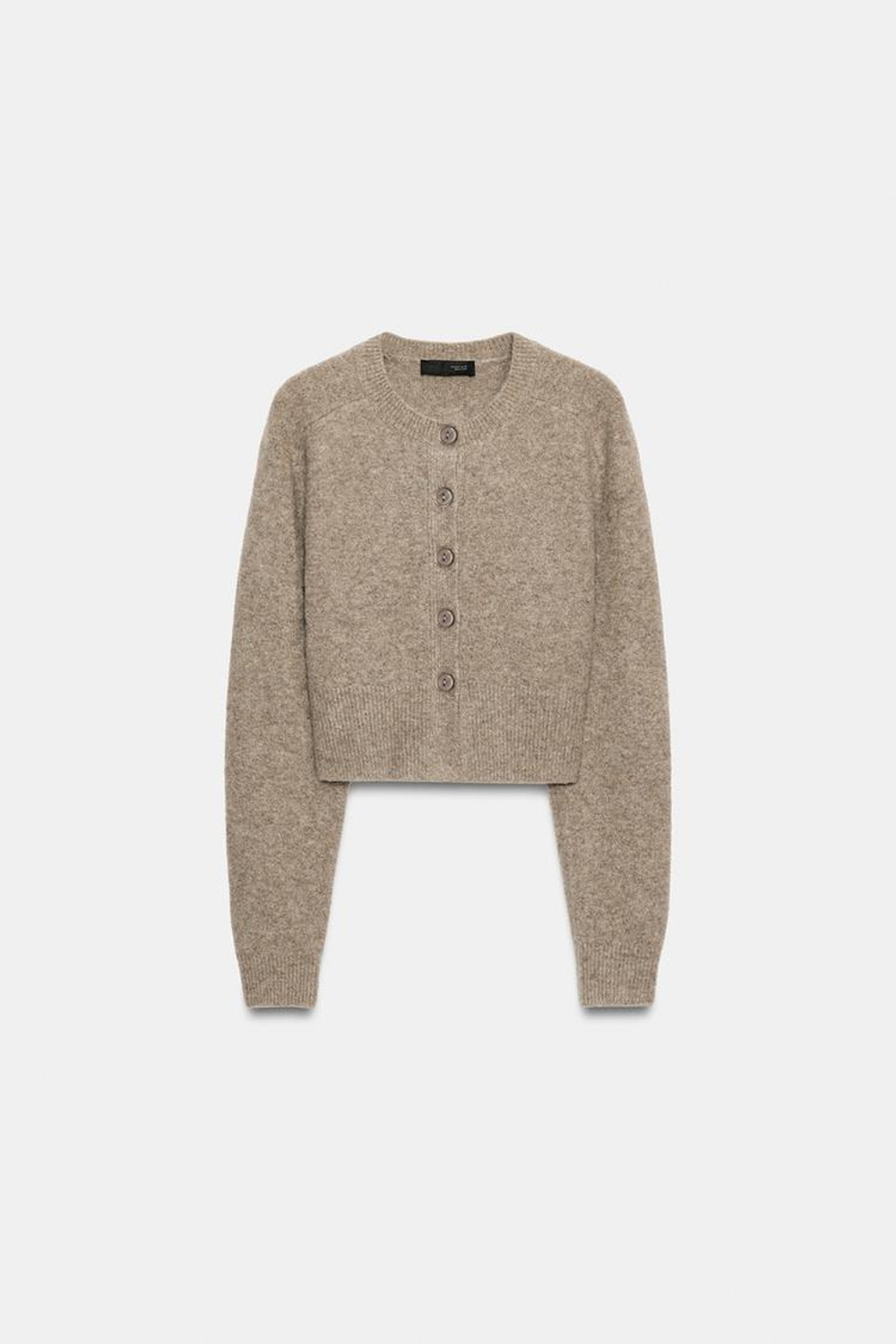 ZARA КАРДИГАН ИЗ МЯГКОГО ТРИКОТАЖА, НЕЖНО-КОРИЧНЕВЫЙ МЕТАЛЛИК
