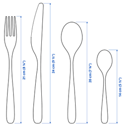IKEA TILLAGD  (ИКЕА ТИЛЛАГД)  -  Набор столовых приборов, 24 шт. - нерж. сталь