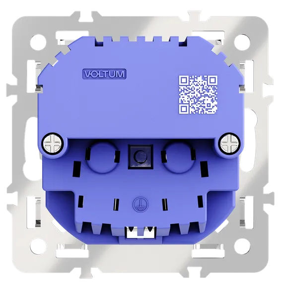Механизм розетки с заземлением и защитными шторками , с USB A+C Voltum S70 VLS0405M