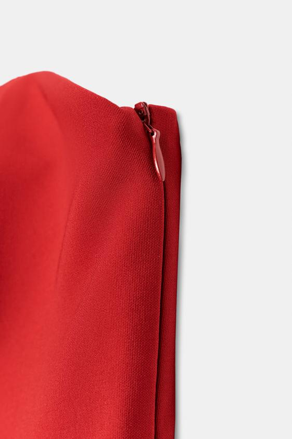 ZARA ТОП С БАСКОЙ И ОТКРЫТЫМИ ПЛЕЧАМИ, КРАСНЫЙ