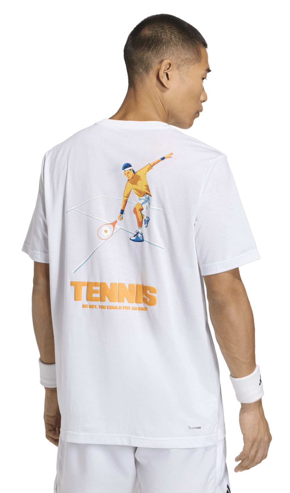 Мужская теннисная футболка Adidas Hot Egg Graphic - white
