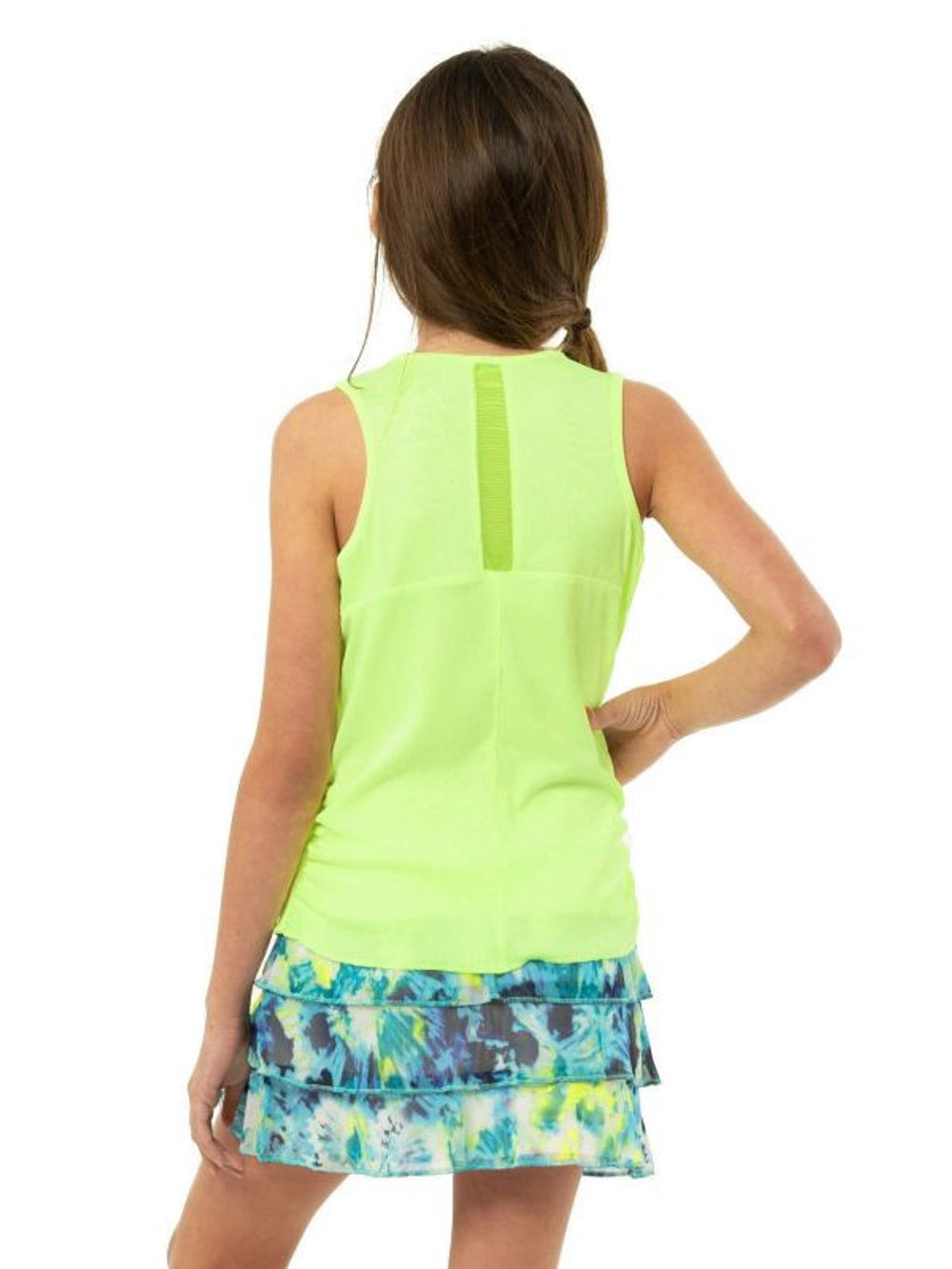 Футболка для девочки теннисная Lucky in Love Girls Eyelet Go Lightweight Rib Tank - Оранжевый