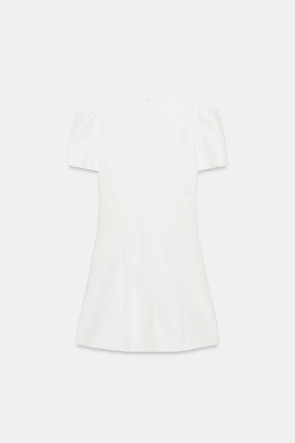 ZARA МИНИ-ПЛАТЬЕ С БАНТОМ, БЕЛЫЙ