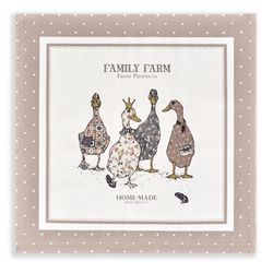 НАБОР САЛФЕТОК ИЗ 2-Х ШТ "FAMILY FARM" 40Х40СМ, ТВИЛ, КАПУЧИНО