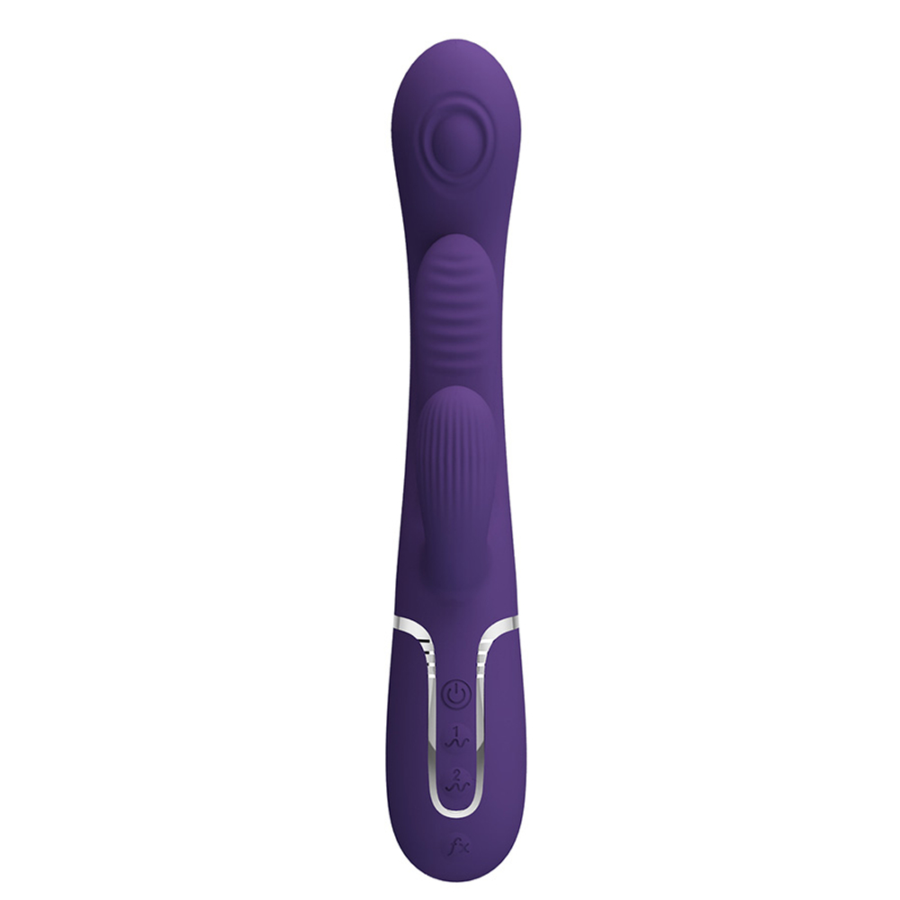 Сиреневый вибратор-кролик 22,2см с дополнительным язычком Pretty Love Triple Rabbit Multifuncional Vibrador BW-500041-2