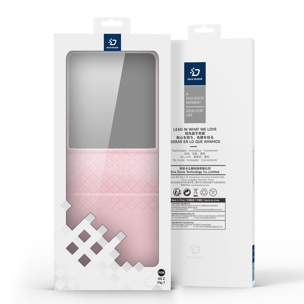 Чехол розового цвета из искусственной кожи от Dux Ducis для Samsung Galaxy Flip 7, серия Bril Series Case