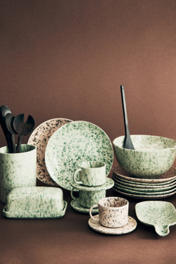 H&M HOME Масленка из керамики, зеленый