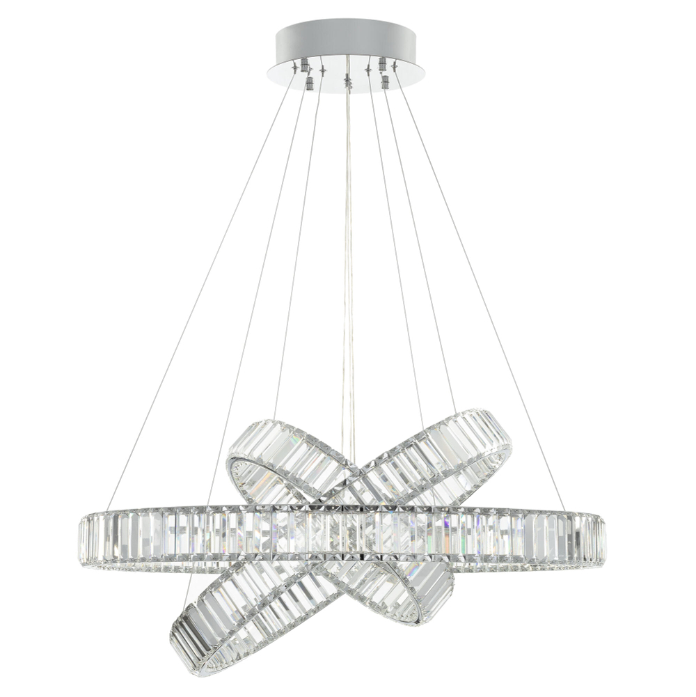 Citilux Чезаре CL338381 LED Люстра хрустальная с пультом Хром