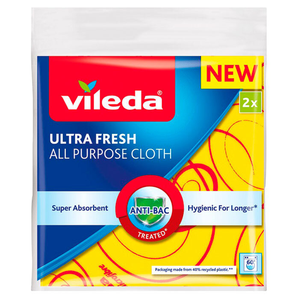 Салфетка Vileda Ultra Fresh Универсальная антибактериальная (2 шт)