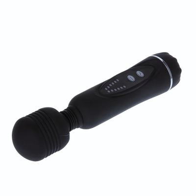 Черный вибромассажер со сменными насадками Power Wand - 20,5 см. (Цвет: черный)