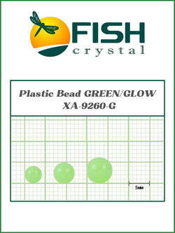 Бусины пластиковые для монтажа рыболовных оснасток Plastic Bead GREEN/GLOW XA-9260 №6
