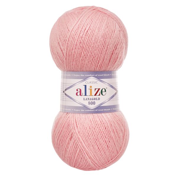 Пряжа Alize (Ализе) Lana Gold 800 / уп.5 мот. по 100 г, 800м, 161 пудра A