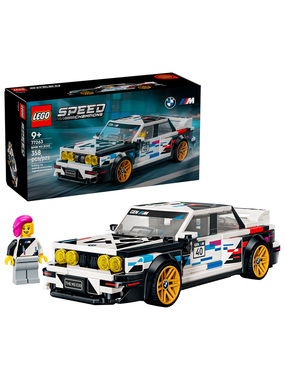 Конструктор Лего Спид Чемпионс BMW M3 (E30) 77263 | LEGO Speed Champions BMW M3 гоночный автомобиль 358 деталей | 9+