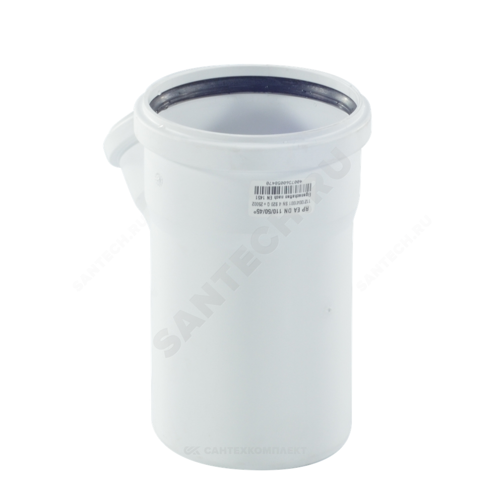 Тройник PP-H переходной бесшумный белый RAUPIANO PLUS Дн 110х50х87гр б/нап в/к Rehau 11213241002