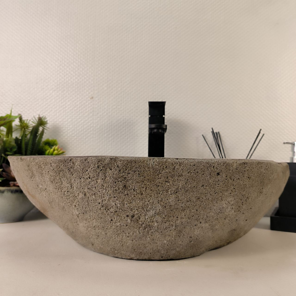 Раковина из речного камня RS-65057 55x36x15 из натурального камня