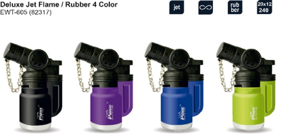 Зажигалка "Pride" ЕWТ-605 Deluxe Jet Flame/Rubber 4 Color  12шт * 20бл (82317)