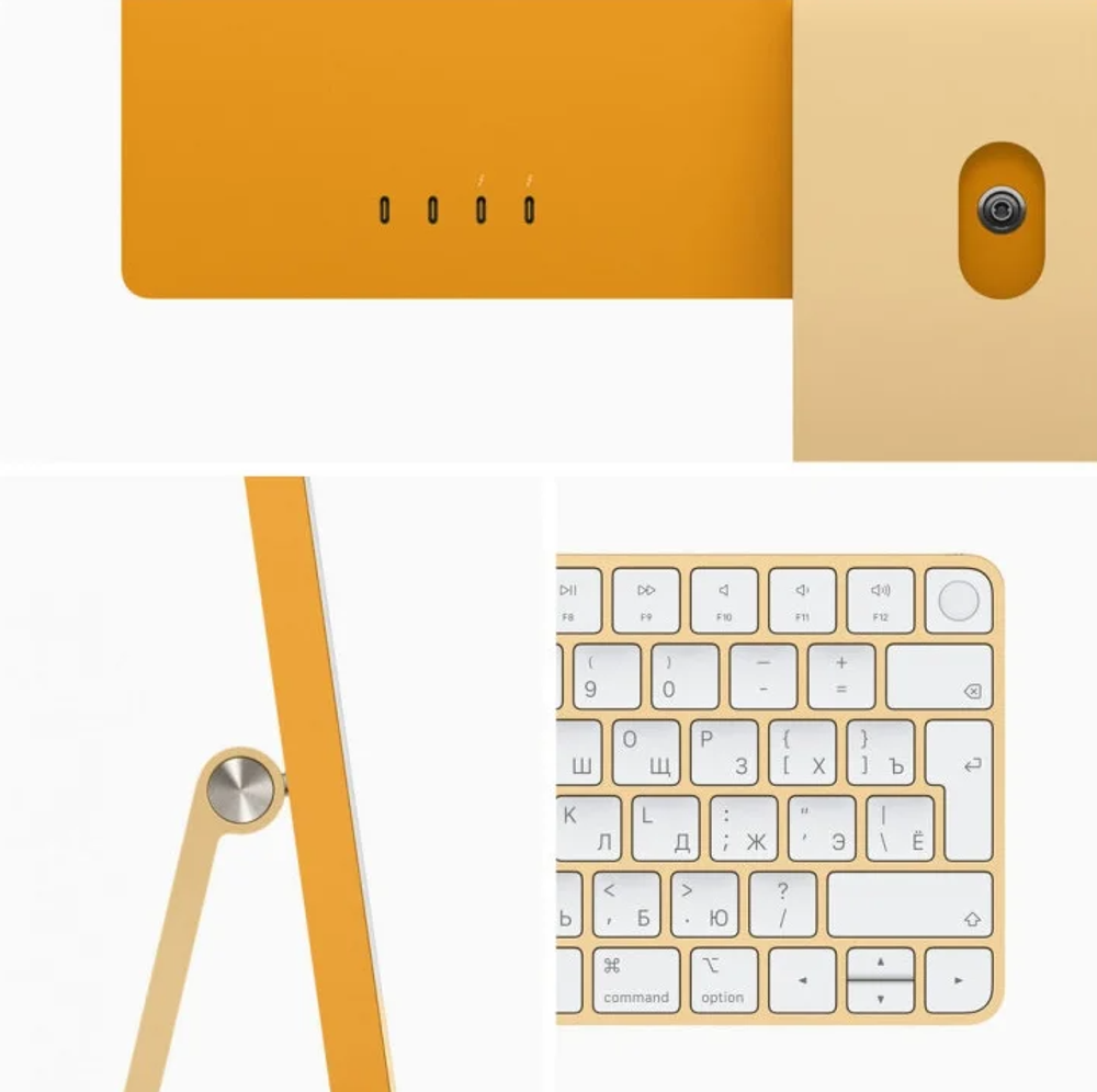 23.5" Моноблок Apple iMac 24 2021 Yellow (4480x2520, Apple M1, RAM 8ГБ, SSD 256ГБ, Apple M1 8-Core GPU, MacOS)