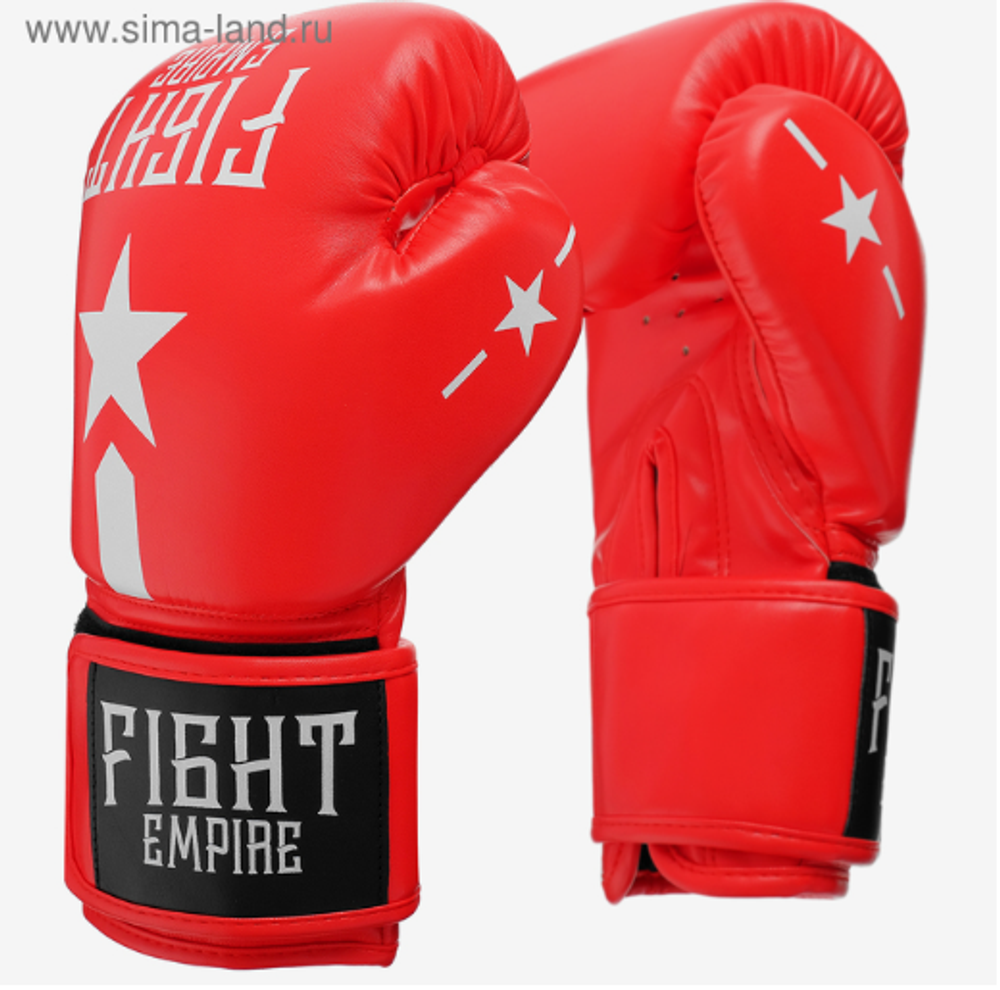 Перчатки боксёрские детские FIGHT EMPIRE, красные, размер 12 oz