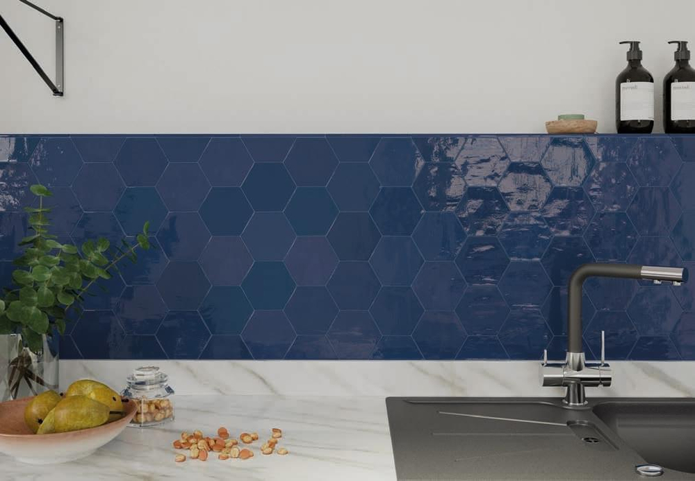 Wow Zellige Hexa Cobalt 10.8x12.4