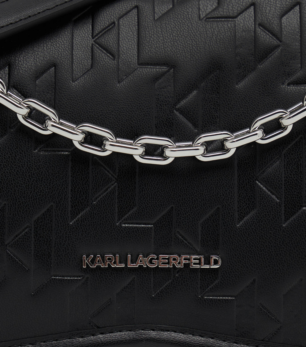 Кожаная сумка через плечо Karl Lagerfeld - черный(231W3020)
