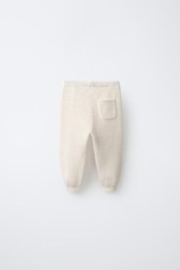 ZARA БРЮКИ-ДЖОГГЕРЫ ИЗ РИФЛЕНОЙ ТКАНИ, СВЕТЛО-БЕЖЕВЫЙ