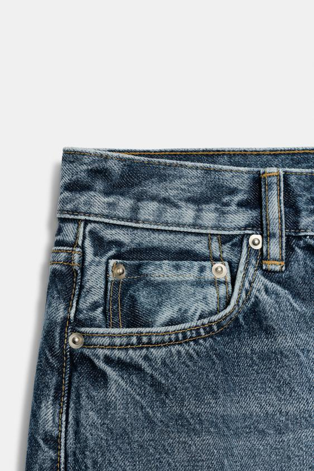ZARA ДЖИНСЫ ZW COLLECTION ПРЯМОГО КРОЯ СО СРЕДНЕЙ ПОСАДКОЙ, СИНИЙ