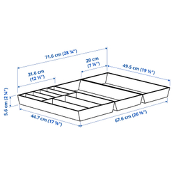 IKEA UPPDATERA  (ИКЕА УППДАТЕРА)  -  Лоток для столовых приборов/2 лотка для принадлежностей - светлый бамбук 72x50 см