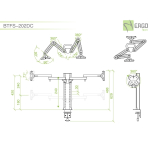 ErgoFount BTFS-202DC Настольное крепление для 2 мониторов диагональю до 24'' с шарнирными двухколенными вылетами, изменяемой высотой и зажимом к столу типа "С". Цвет - серебристый