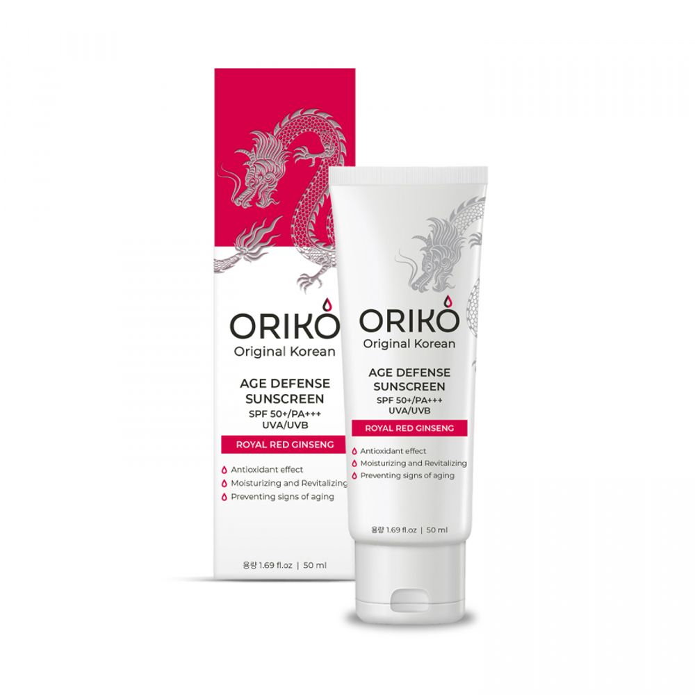 ORIKO Солнцезащитный крем для лица SPF 50+/PA+++ с экстрактом красного женьшеня - Royal Red Ginseng Age Defense Sunscreen SPF 50+/PA+++, 50 мл