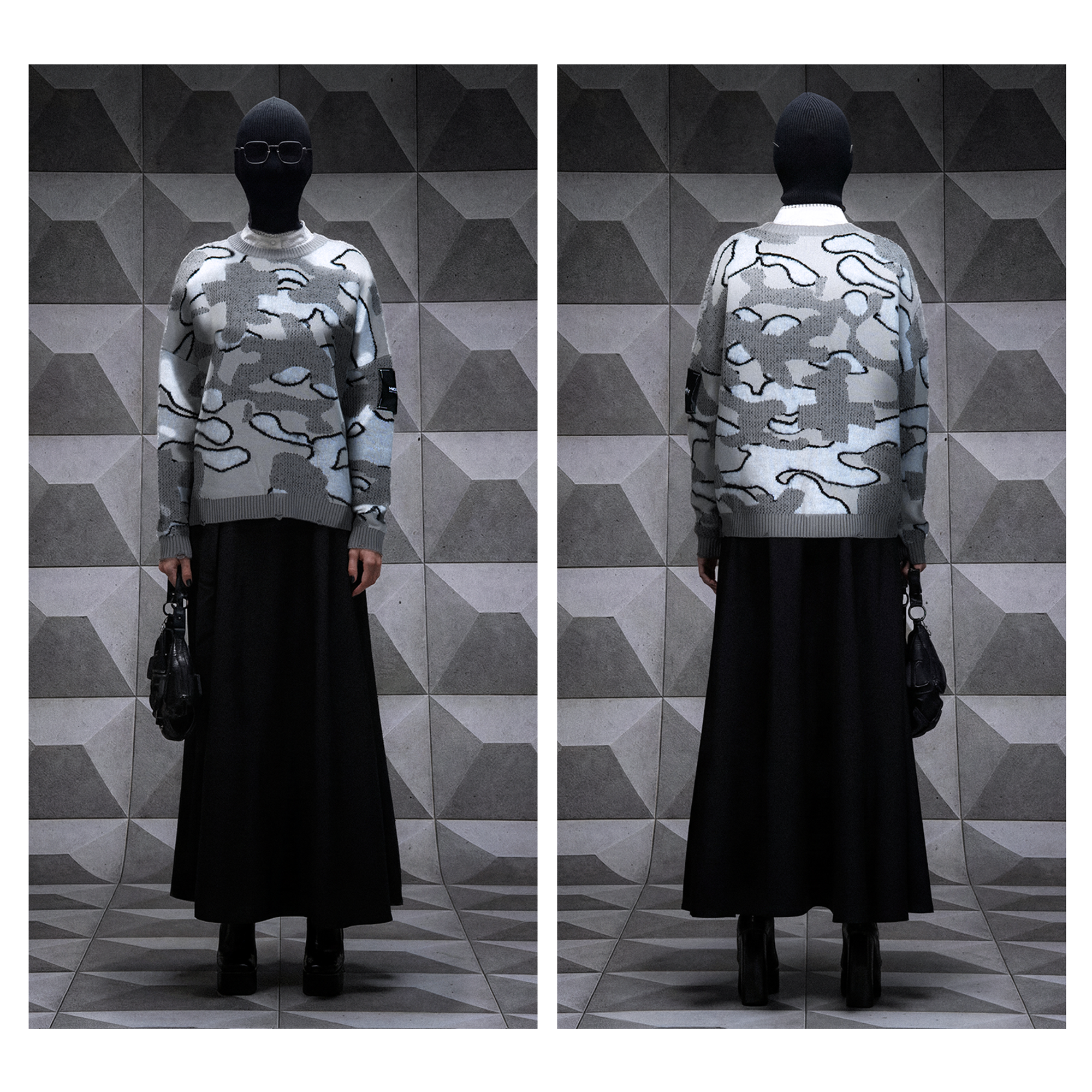 «Optical Camo» Mohair Sweater