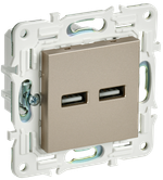 SKANDY Розетка USB A+A 3,1А SK-R15Sh шампань IEK