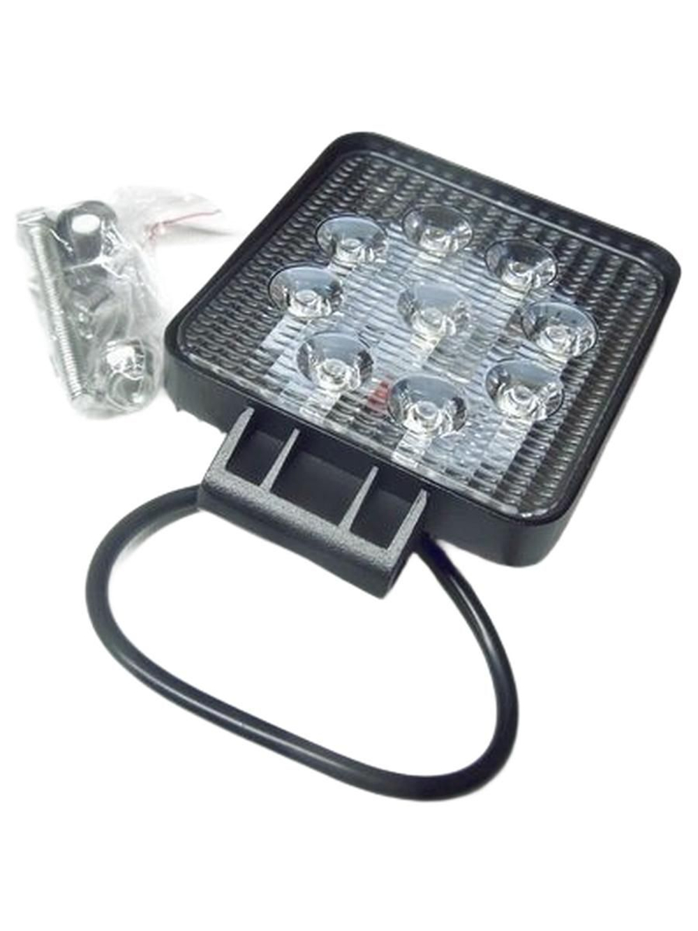 Фара противотуманная OFF-Road SLIM (Квадратная, 9 диодов, рассеиваемый свет) 12/24V 27W (105х28х125)