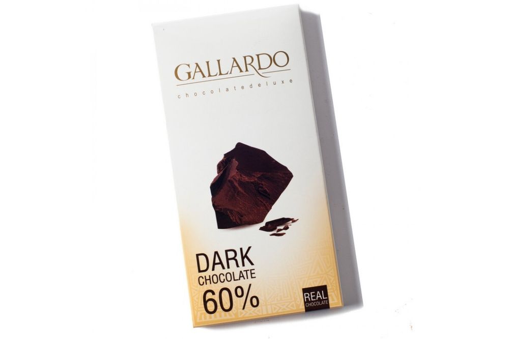 Шоколад Галлардо горький 60% 80 гр карт/уп