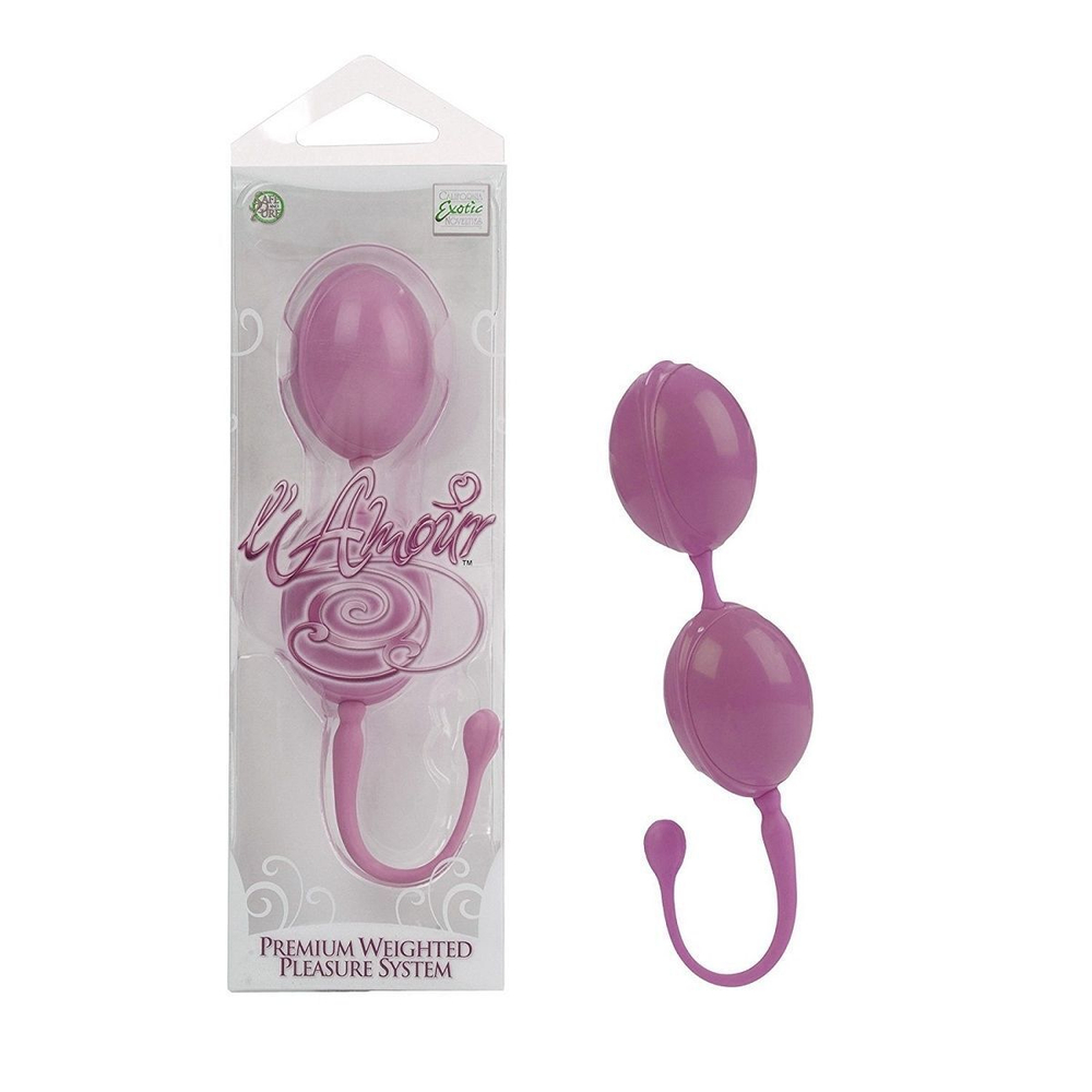 Розовые вагинальные шарики LAmour Premium Weighted Pleasure System (Цвет: розовый)