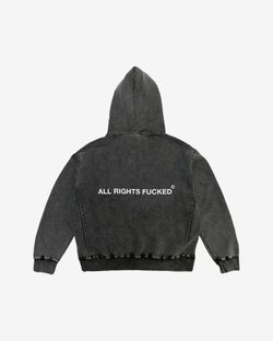 Худи Garment Dyed Text All right fucked Серый