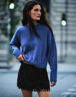 Женская мини-юбка с бахромой и стразами - BERSHKA
