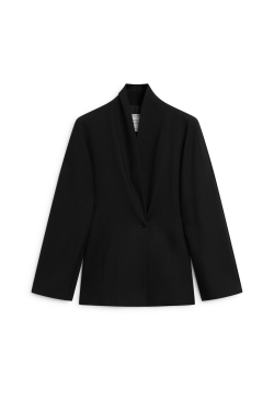 Massimo Dutti Куртка из 100% шерсти - Limited Edition, черный