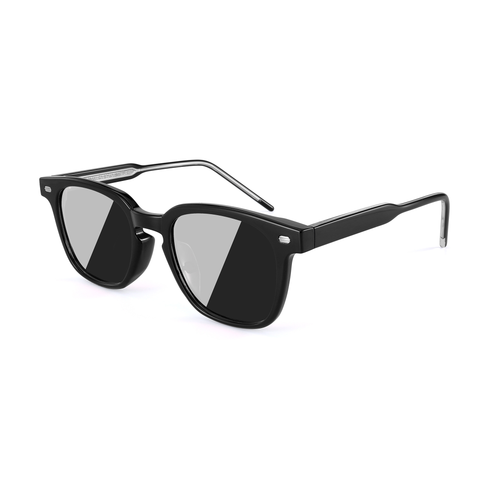 PULAIS Square Sunglasses Unisex Black Yellow Pink