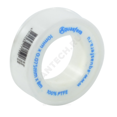 Лента ФУМ PTFE 6020 10ммх0,075ммх8м катушка среда: вода Aquasfera 6020-01