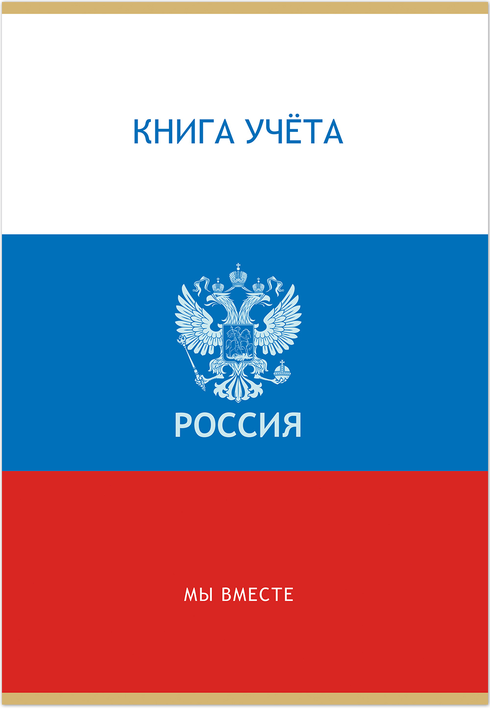 Книга учета ГОССИМВОЛИКА 48 л. на скрепке (скобе) цветная обложка мелованный картон