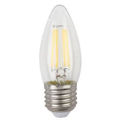 Лампа светодиодная ЭРА F-LED B35-7W-840-E27 7Вт филамент свеча нейтральный белый свет Е27 | Филаментные декоративные
