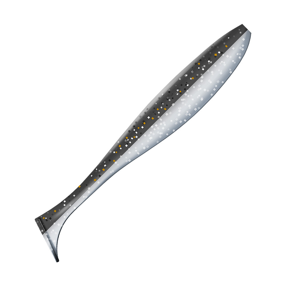 Приманка ZUB-IZI 165мм(6,5")-4шт, (цвет 030) черный верх - натурал низ