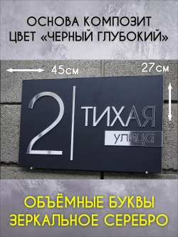 Адресная табличка на дом с объемными буквами