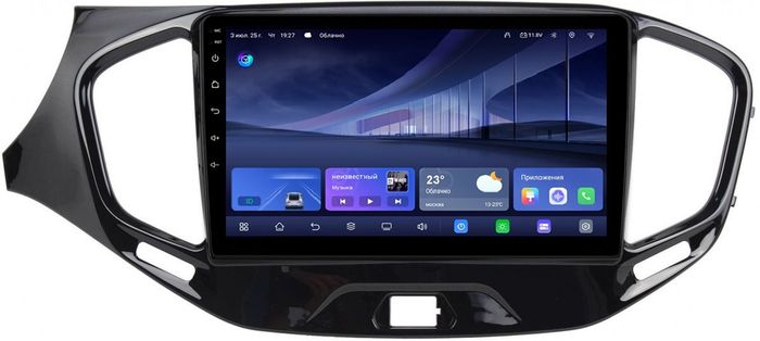 Магнитола для Lada Vesta 2015-2022, Vesta Cross - Kuberg QLed, Android 14, TS105, Быстрейшая, CarPlay, SIM-слот