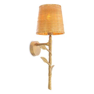 Eichholtz Wall Lamp Farini, Vintage Brass Finish / Rattan Shade