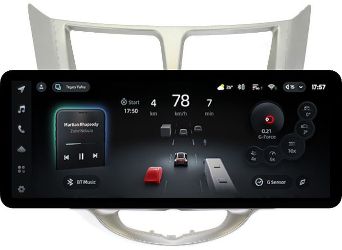 Магнитола для Hyundai Solaris 1 2010-2016 (рамка серебро) - Teyes CC4PRO монитор 12.3" 2K QLED + рамка 9, Android 13, Быстрейшая, Snapdragon 778G, ИИ, CarPlay, DSP, 4G SIM-слот