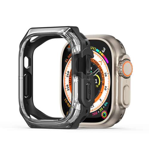 Чехол-бампер прозрачный с черными вставками от Dux Ducis для часов Apple Watch 42 мм на модели 10 серии, серия Tamo Series Case