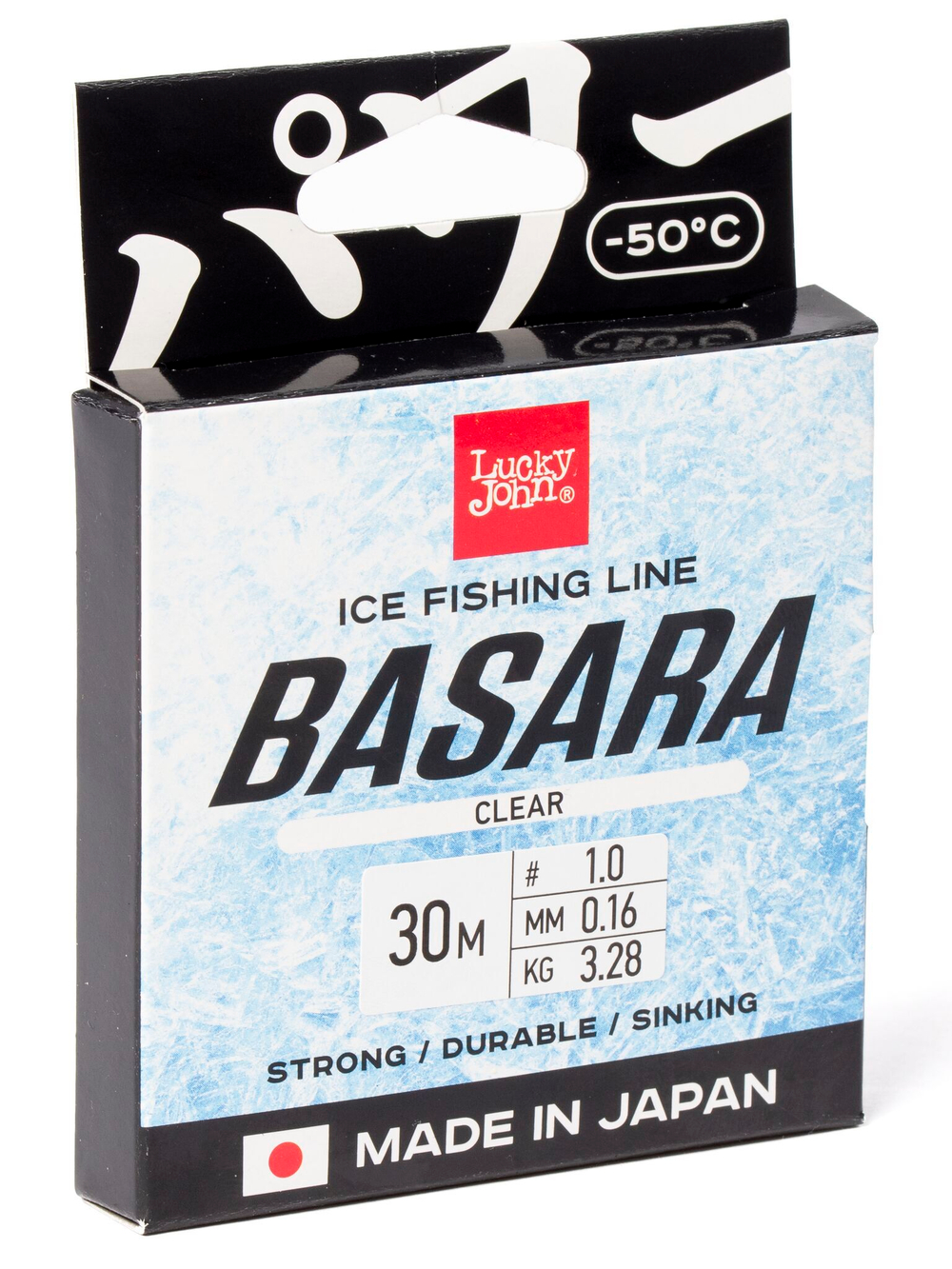 Леска монофильная зимняя Lucky John BASARA Clear 30 м, 0,16 мм