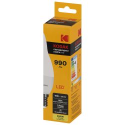 Лампа светодиодная Kodak LED BXS-11W-830-E14 K 11Вт свеча на ветру теплый белый свет Е14 | Kodak